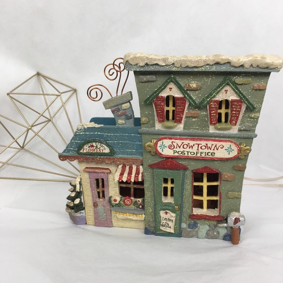 Lighted Kurt Adler Snowtown Post Office & Florist
